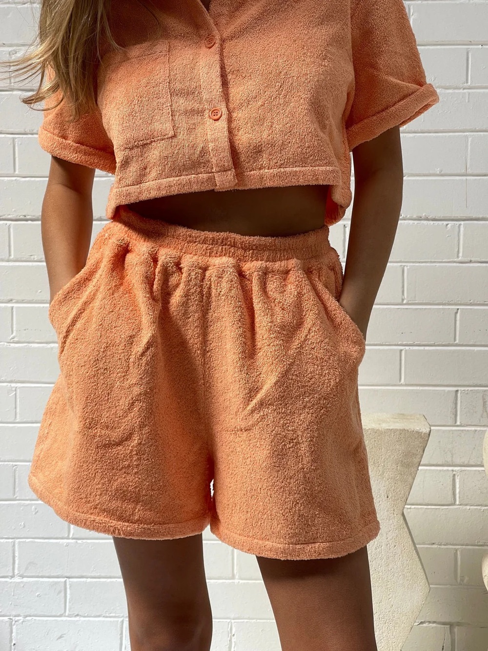 Atoir Size Small/4 The Villa Shorts Terry Cloth Peach Orange - NWOT